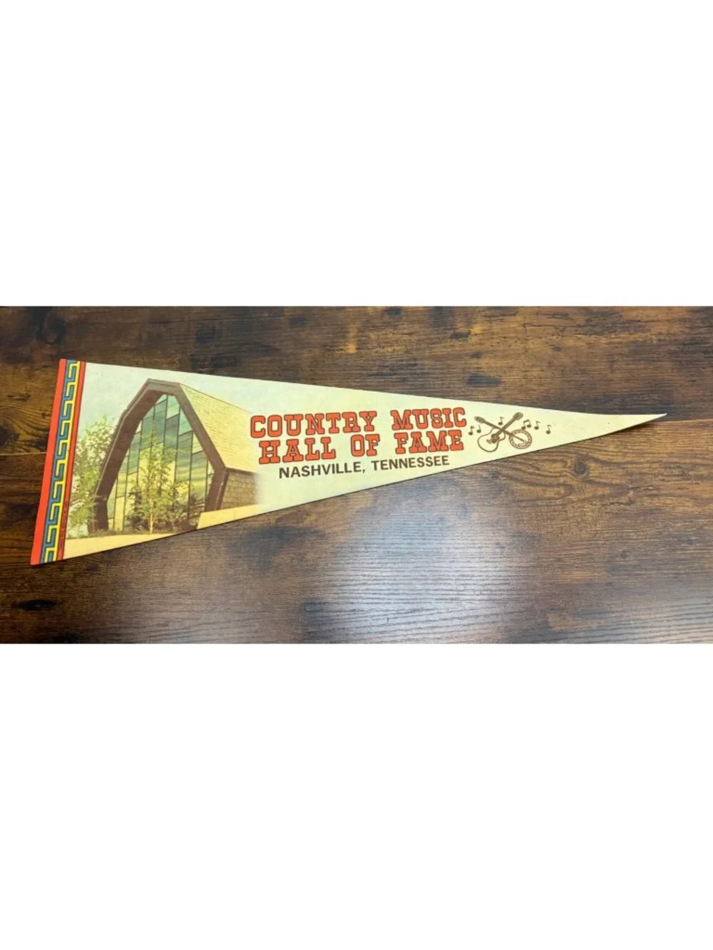 Vintage Country Music Hall Of Fame Nashville Tennessee Pennant Decor 23 inches